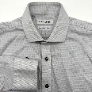 Twillory Mens 15.5 34/35 Geometric Tailored Fit Non Iron Cotton Long Sleeve
